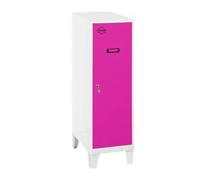 SimonRack Taquillas Vestuario Pequeña, 1015x300x500 mm, Amario Metalico Pequeño, Incluye Llave, Blanco/Rosa - Simonlocker