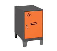 SimonRack Taquillas Vestuario Pequeña, 575x300x500 mm, Amario Metalico Pequeño, Incluye Llave, Antracita/Naranja - Simonlocker Black Small