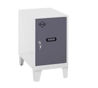 SimonRack Taquillas Vestuario Pequeña, 575x400x500 mm, Amario Metalico Pequeño, Incluye Llave, Blanco/Antracita - Simonlocker