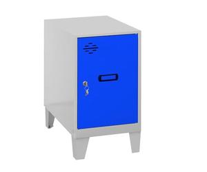 SimonRack Taquillas Vestuario Pequeña, 575x400x500 mm, Amario Metalico Pequeño, Incluye Llave, Gris/Azul - Simonlocker