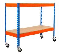 Simontaller Estantería metálica Chipboard Mobile (Al x An x Pr: 97,5 x 150 x 45 cm, Capacidad de carga por balda: 75 kg, Número de baldas: 2 ud.,...