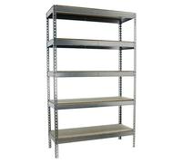 Simonrack Estantería metálica 2500x1200x600 mm 5 baldas Galva/Madera 400 kg/balda