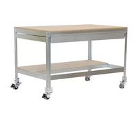 Simonwork Banco de trabajo BT0 Box Mobile (L x An: 76 x 151 cm, Altura de trabajo: 91,7 cm, Carga soportada: 120 kg, Galvanizado)