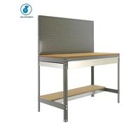 Simonwork Banco de trabajo BT2 Box Mobile (L x An: 61 x 151 cm, Altura de trabajo: 144,5 cm, Carga soportada: 120 kg, Gris)