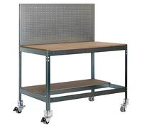 Simonwork Banco de trabajo BT2 Box Mobile (L x An: 61 x 151 cm, Altura de trabajo: 152 cm, Carga soportada: 120 kg, Galvanizado)