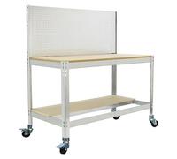 Simonwork Banco de trabajo BT2 Mobile (L x An: 61 x 151 cm, Altura de trabajo: 152 cm, Carga soportada: 120 kg, Galvanizado)