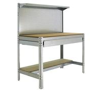Simonwork Banco de trabajo BT3 Box (L x An: 61 x 151 cm, Altura de trabajo: 144,5 cm, Carga soportada: 600 kg, Galvanizado)