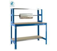 Simonwork Banco de trabajo BT4 Mobile (L x An: 76 x 151 cm, Altura de trabajo: 144,5 cm, Carga soportada: 120 kg, Azul)