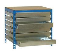 Simonwork Banco de trabajo BT5 Box (L x An: 76 x 151 cm, Altura de trabajo: 84,2 cm, Carga soportada: 810 kg, Azul)