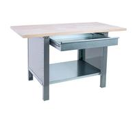 Simonwork Banco de trabajo BT6 PRO Box Laminate (L x An: 75 x 120 cm, Altura de trabajo: 86,5 cm, Carga soportada: 1.335 kg, Gris)