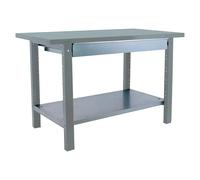 Simonwork Banco de trabajo BT6 PRO Box Metal (L x An: 73 x 120 cm, Altura de trabajo: 83 cm, Carga soportada: 1.035 kg, Gris)