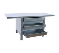 Simonwork Banco de trabajo BT6 PRO Box Metal (L x An: 73 x 120 cm, Altura de trabajo: 83 cm, Carga soportada: 600 kg, Gris)