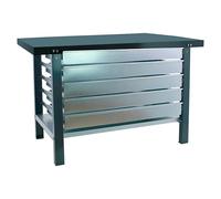 Simonwork Banco de trabajo BT6 PRO Box Metal (L x An: 73 x 120 cm, Altura de trabajo: 83 cm, Carga soportada: 600 kg, Antracita)
