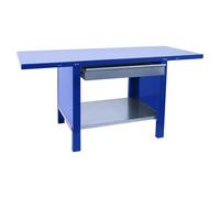 Simonwork Banco de trabajo BT6 PRO Box Metal (L x An: 73 x 120 cm, Altura de trabajo: 83 cm, Carga soportada: 1.035 kg, Azul)