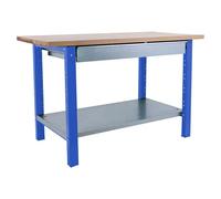 Simonwork Banco de trabajo BT6L PRO Box Laminate (L x An: 75 x 150 cm, Altura de trabajo: 86,5 cm, Carga soportada: 1.335 kg, Azul)