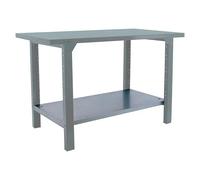 Simonwork Banco de trabajo BT6L PRO Metal (L x An: 73 x 150 cm, Altura de trabajo: 83 cm, Carga soportada: 1.000 kg, Gris)