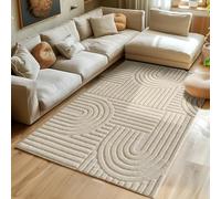 SIMPEX Alfombra Beige 200x290 cm, Shaggy Pelo Largo, Suave, Alfombra Grande para Salón Amplio Estilo Escandinavo