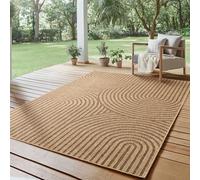 SIMPEX Alfombra Exterior 200x290 cm Resistente a la Intemperie Fácil Cuidado Aspecto Yute Natural Diseño Escandinavo Boho para Salón Dormitorio Terraza Balcón Jardín