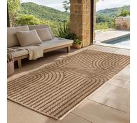 SIMPEX Alfombra Exterior Pasillo 80x250 cm Resistente a la Intemperie Fácil Cuidado Aspecto Yute Natural Diseño Escandinavo Boho para Entrada Cocina Terraza Balcón