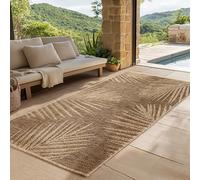 SIMPEX Alfombra Exterior Pasillo 80x250 cm Resistente a la Intemperie Fácil Cuidado Aspecto Yute Natural Diseño Palmeras para Entrada Cocina Terraza Balcón
