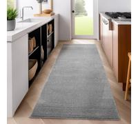 SIMPEX Alfombra Pasillera 80x150 cm Gris Claro, Alfombra compacta de Pelo Corto Regular, Tono Luminoso, Apariencia Moderna para Pasillo y salón