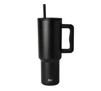 Simple Modern Vaso Térmico con Pajita y Asa| Taza Termica Café para Llevar | Botella de Agua Acero Inoxidable Aislado para café helado | Trek | 1180ml | Midnight Black
