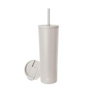 Simple Modern Vaso Termico con Pajita y Tapa | Taza Termica Café para Llevar Botella Agua de Acero Inoxidable | Regalos para Mujeres & Hombres | Classic | 830ml | Almond Birch