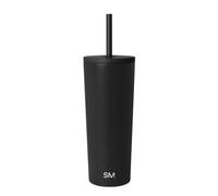 Simple Modern Vaso Termico con Pajita y Tapa | Taza Termica Café para Llevar Botella Agua de Acero Inoxidable | Regalos para Mujeres & Hombres | Classic | 710ml | Midnight Black