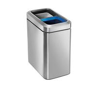 Simplehuman - Cubo abierto para residuos clasificados 20 l, acero inoxidable cepillado CW1470