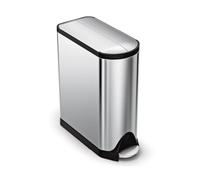 simplehuman, cubo mariposa con pedal, acero inoxidable cepillado, 45 L