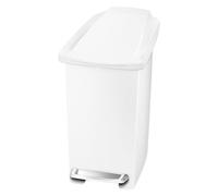 simplehuman CW1332 cubo estrecho con pedal, plástico blanco, 10 L