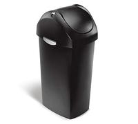 simplehuman CW1333 cubo con tapa basculante, plástico negro, 60 L