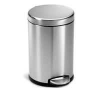 simplehuman CW1852CB cubo redondo con pedal, acero inoxidable cepillado, 4,5 L