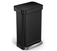 Simplehuman - Papelera 45 L, con bolsillo para bolsa, negro mate CW2092