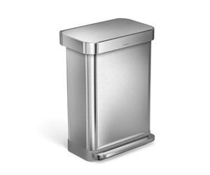 Simplehuman - Papelera 55 L, con bolsa, acero inoxidable CW2023