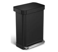 Simplehuman - Papelera 55 L, con bolsillo para bolsa, negro mate CW2103
