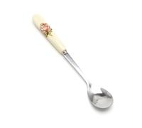 SimpleLife Cuchara de cerámica con Cuchara cucharas de Acero Inoxidable | Resistente a la oxidación | para Helados de Postre Helados Lattes y café