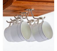 Simpletome Ganchos para tazas debajo del gabinete, organizador de café, colgador de almacenamiento en el techo para oficina, cafetería, bar (paquete de 3, acero)