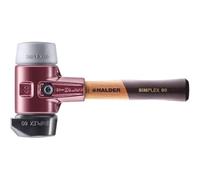 Simplex 3023.262 - Martillo de goma, con base de TPE-mid; con carcasa de hierro fundido maleable y mango de madera extra corto de alta calidad, diámetro = 60 mm/mango = extra corto