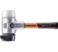SIMPLEX-Schonhammer, composición de caucho con base antideslizante / Superplástico; con carcasa de aluminio y mango de madera de alta calidad y extra corto | Diámetro = 60 mm | 3127.262