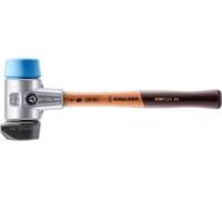SIMPLEX-Schonhammer, compuesto de caucho termoplástico (TPE) suave, con base; con carcasa de aluminio y mango de madera de alta calidad | Diámetro: 60 mm | 3112.260