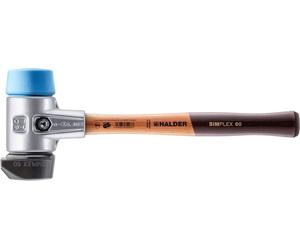 SIMPLEX-Schonhammer, compuesto de caucho termoplástico (TPE) suave, con base; con carcasa de aluminio y mango de madera de alta calidad | Diámetro: 60 mm | 3112.260