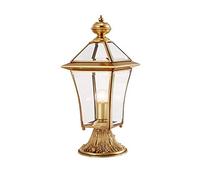Simplicidad Moderna Linterna de Poste de Cobre Impermeable al Aire Libre IP55 Jardín Villa Valla Puerta Pilar Lámpara Paisaje Exterior Patio Porche Columna Luz E27