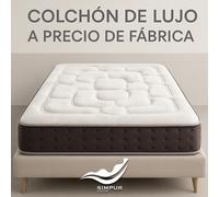 SIMPUR Colchón Royal Top - de +/- 15 a 30 cm Visco-Grafeno ó muelles ensacados - Soporte firme y confortable - 9 zonas - Espuma HR de alta densidad - Termorregulación - Antiestático - Oeko-Tex - 120x1