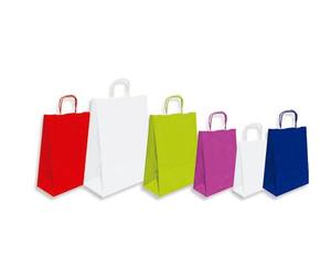 Sin marca paq.25 bolsas papel asa retorcida formato l 32+14x40cm 90gr