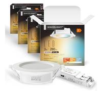 SINCELIGHT Focos LED de Techo, Empotrable, Downlight para orificios de 65mm/2.5inch, Perfil ultra fino para Techo/Armario/Vitrina, Color Verdadero, Alta RA≈92, Blanco Cálido 2700K, Pack de 4