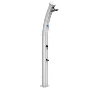 Sined Ducha solar Dafne con lavapiés, aluminio curvado, cabezal 20 cm, depósito 35 L, Blanco