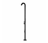 SINED Ducha de Jardín en Acero Inoxidable AISI 316L color negro satinado con mezclador y accesorio para interior y exterior entrada de agua caliente y fría desde la base Modelo DOCCIA ALGHERO NERA Bla