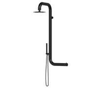 Sined Ducha de pared en Acero inoxidable AISI 316L con mezclador rociador ancho interior o exterior agua caliente y fría para uso intensivo DOCCIA CABRAS NERA Gray XL
