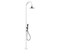 SINED Ducha Jardín de aluminio blanco con sensor y ducha de mano Doble toma de agua fríacaliente Conexión lateral o inferior Para exteriores o interiores LUNA ALU D BIANCA SENSOR White Xl.